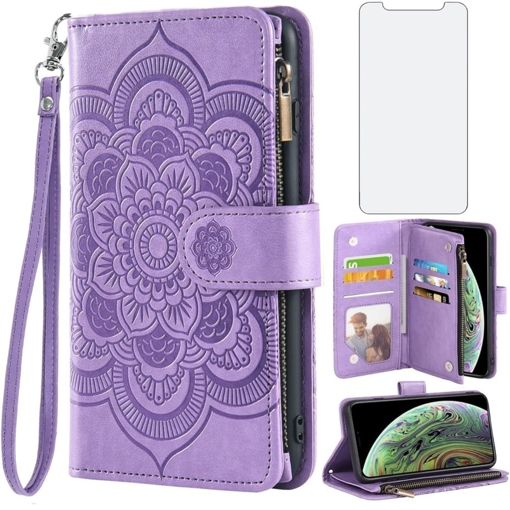 iPhone Xs Max Wallet Case for i X XR Xsmax 10x SX Xmax 10xs 10s 10 plus Purple